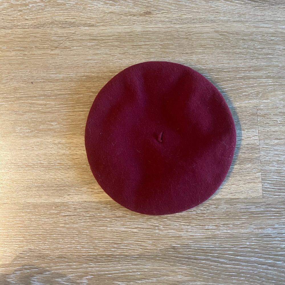 authentic french beret - maroon